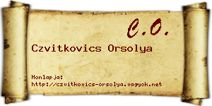 Czvitkovics Orsolya névjegykártya